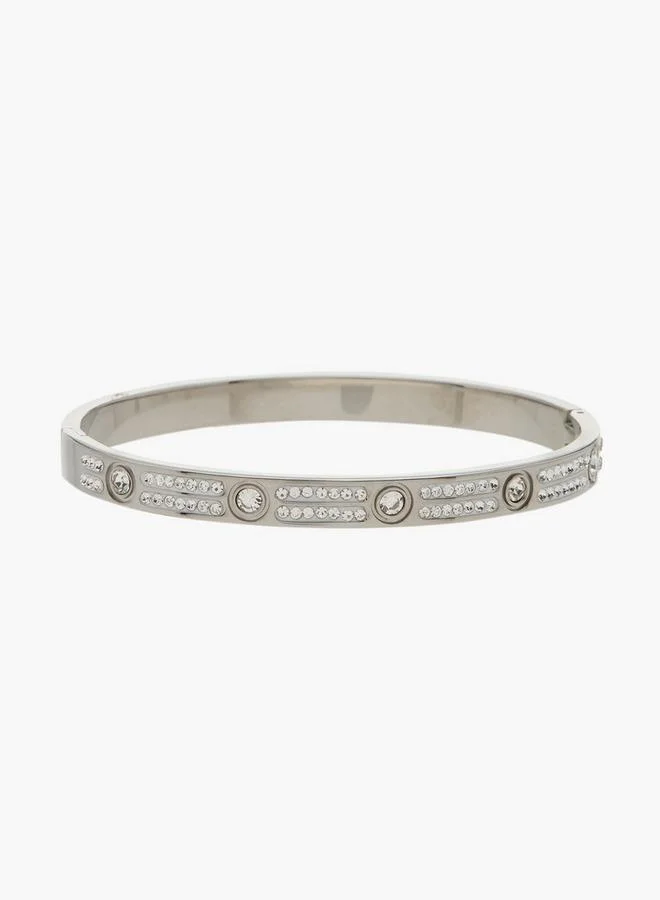 Flora Bella By Shoexpress Embellished Cuff Bracelet With Clasp Closure